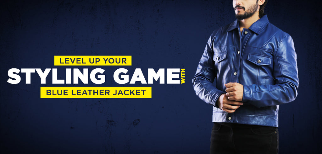 Level Up Your Styling Game With Mens Blue Leather Jacket