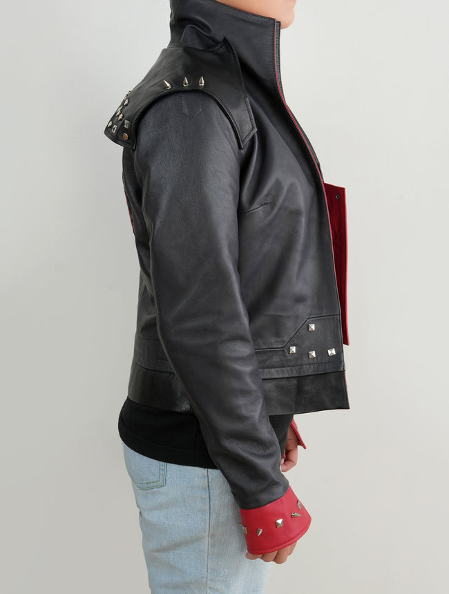 Vi LOL 2 New Arrival Black and Red Leather Jacket