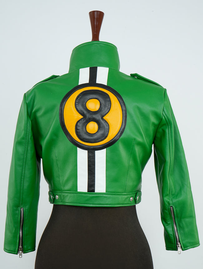 Blue-Mary-Inspired-Fatal-Fury-King-Of-Fighter-Maximum-Impact-Green-Real-Leather-Jacket