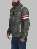 Distressed Cafe Racer Leather Jacket for Men | Vintage Biker Leather Jacket For Men