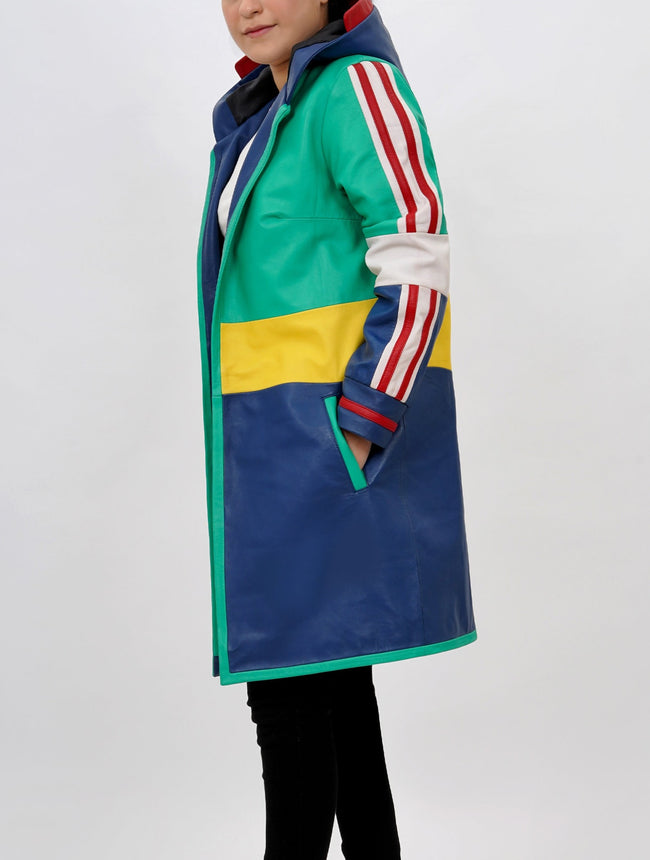 Handmade Shizuka Inspired Cosplay Hooded Leather Jacket