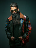 Handmade-Mens-Flight-Black-Leather-Jacket