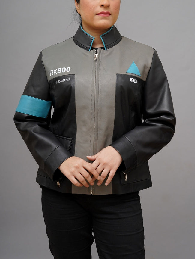 Handmade Inspired Detroit Become HumanConnor RK800 Cosplay Leather Jacket