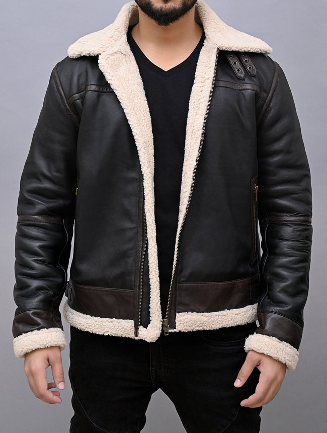 Handmade Inspired Leon Kennedy Bomber Jacket | RE 4 Kennedy Cosplay Shearling Leather Jacket