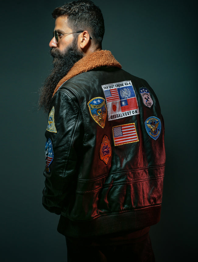 Tom Cruise Top Gun Leather Bomber Jacket