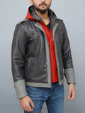 Game Inspired Kingdom 4 Cosplay Hooded Leather Jacket