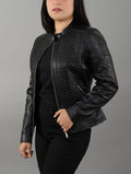 Womens-Square-Quilted-Pattern-Black-Real-Sheepskin-Leather-Jacket