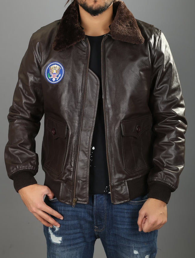 John F. Kennedy Airforce  Leather Bomber  Jacket