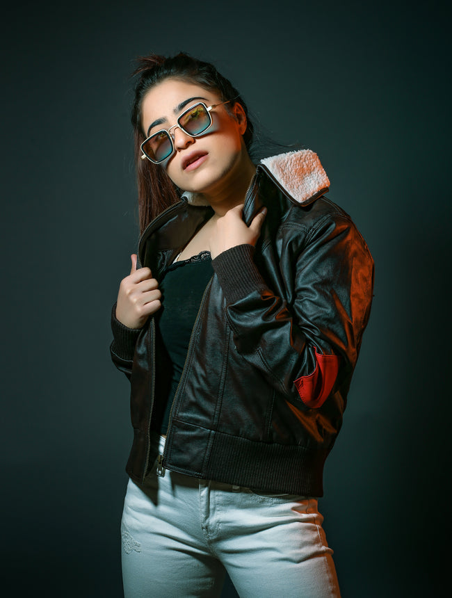 Brown Jacket with Shearling Collar