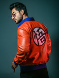 Handmade Inspired Dragon Ball Z Goku Orange Gi Leather Jacket 