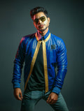 Mens Fallout Blue Leather Jackets