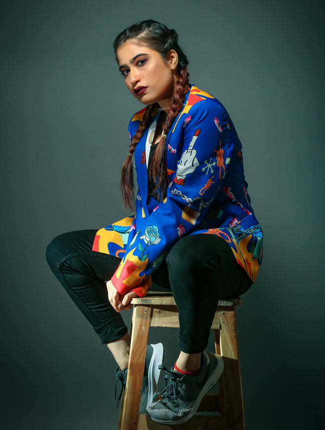 Blue Blazer Inspired by Harley Quinn