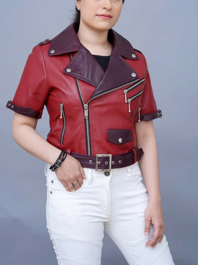 Handmade Aerith Gainsbrough Leather Jacket