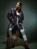 Womens Leather Trench Coat