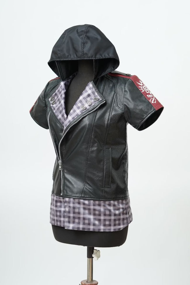 Men's Yozara Inspired Black Leather Kingdom Cosplay Costume Jacket