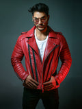 Mens Red Leather Jacket