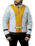 Mens Yellow Dragon BallZ Vegeta Battle Leather Jacket