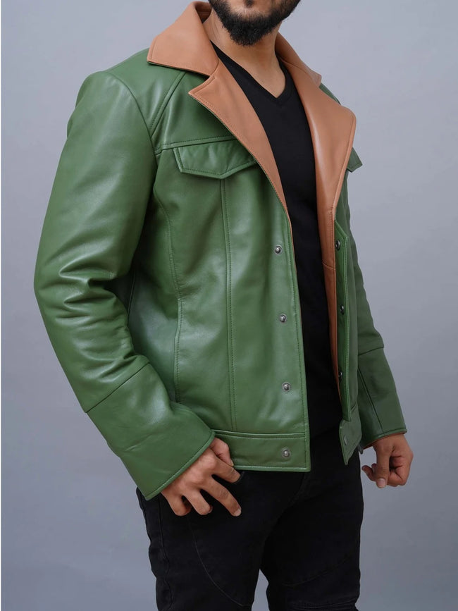 Mobile Suit Gundam Iron-Blooded Orphans Orga  Itsuka Green Leather Jacket