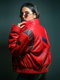 Handmade Womens Red Capsule Kaneda Leather Jacket