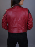 Women Inspired Vi Jacket Arcane League Of Legends Cosplay Costume Red Leather Jacket