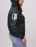 Handmade Green Women Inspired leather jacket