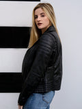 Womens Motorcycle Black Leather Jacket