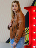 Womens Motorcycle Brown Jacket