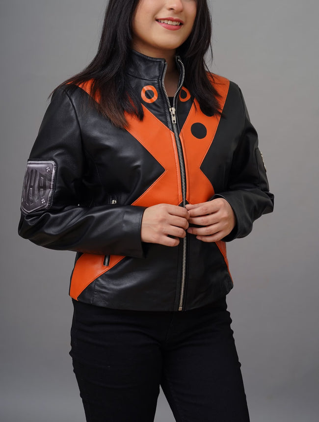 women MHA inspired costume cosplay black jacket