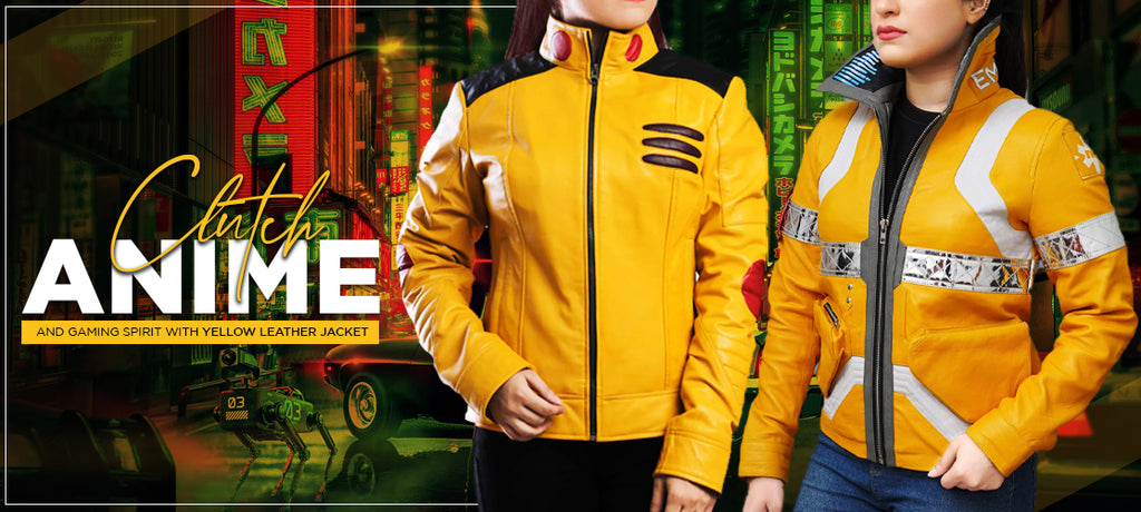 Clutch Anime And Gaming Spirit With Yellow Leather Jacket
