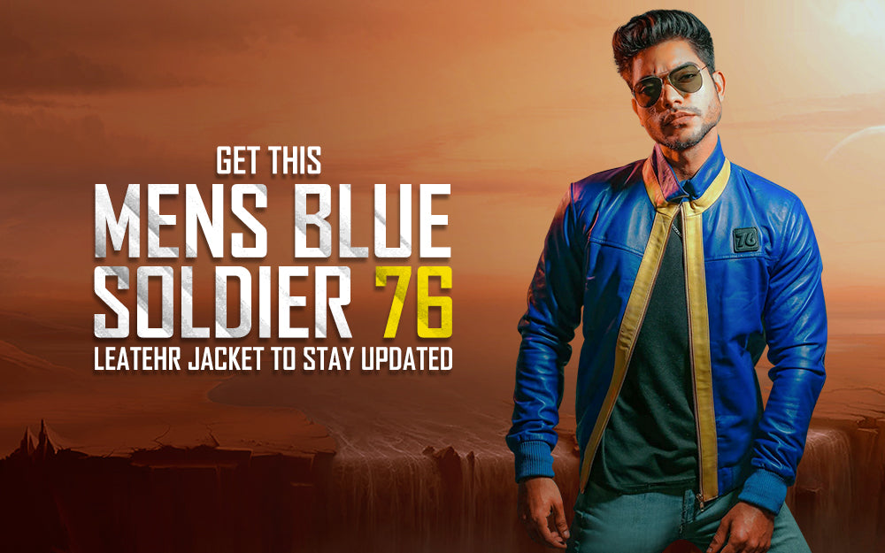 Get This Mens Blue Soldier 76 Leather Jacket To Stay Updated