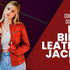 Outfit Combinations Curated with Red Biker Leather Jacket for Women