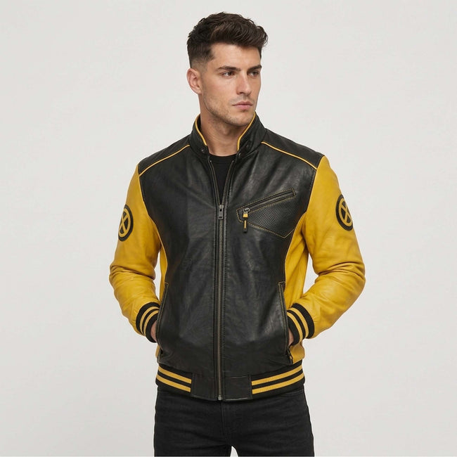 Black and Yellow 90s Mutant Cosplay Leather Jacket | Superhero Anime Inspired Costume | Cosplay Comic Jacket | Men and Women Sizes Available