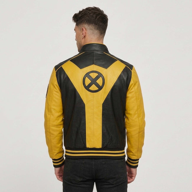Black and Yellow 90s Mutant Cosplay Leather Jacket | Superhero Anime Inspired Costume | Cosplay Comic Jacket | Men and Women Sizes Available