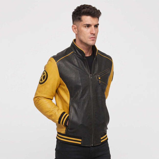 Black and Yellow 90s Mutant Cosplay Leather Jacket | Superhero Anime Inspired Costume | Cosplay Comic Jacket | Men and Women Sizes Available