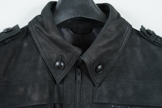 Handmade FF XV Noctis Lucis Full Black Cosplay Costume Leather Jacket