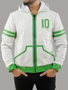 Handmade Ben Ten Omniverse Inspired Green and White Hooded Jacket | Cosplay Leather Jacket
