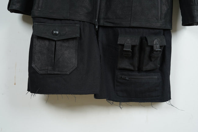 Handmade Final Fantasy XV Noctis Lucis Black Cosplay Costume Leather Jacket
