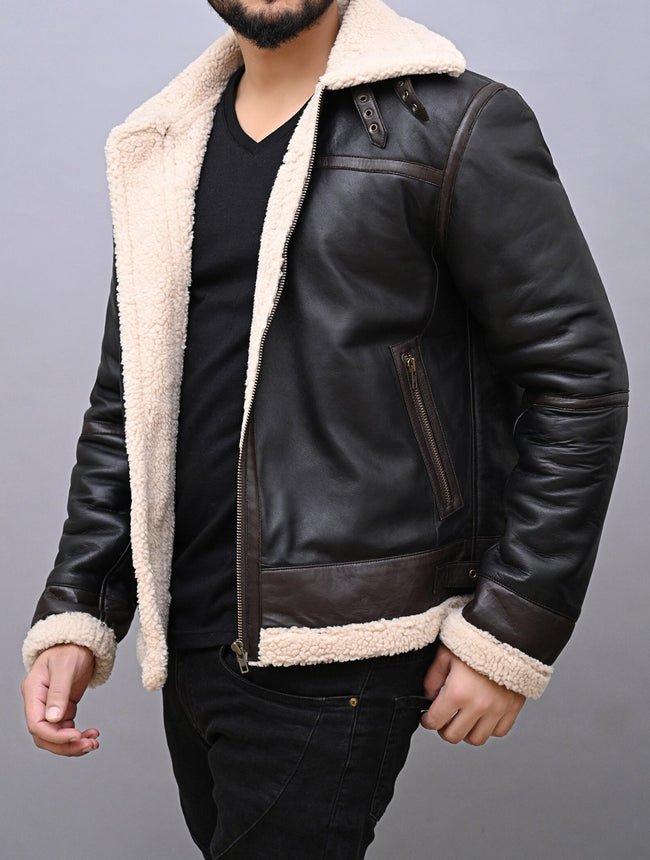 Inspired Leon Kennedy Bomber Jacket | RE 4 Kennedy Cosplay Shearling Leather Jacket