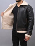 Handmade Inspired Leon Kennedy Bomber Jacket | RE 4 Kennedy Costume Shearling Leather Jacket