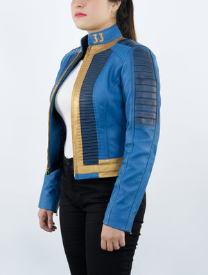 Handmade-Vault33-Lucy-Fallout-New-Vegas-Blue-And-Yellow-Leather-Cosplay-Costume-Jacket-Women