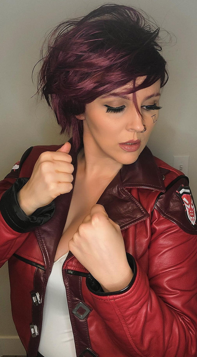 Fanzilla Chart Women Inspired Vi Jacket | Arcane Legends Cosplay Costume Red Leather ...