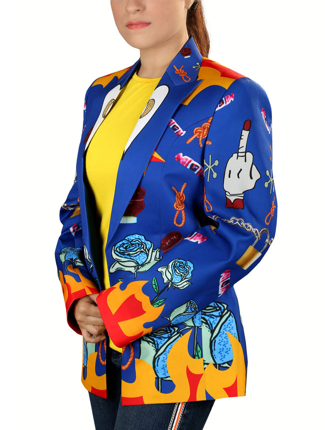 Harley Quinn Blue Blazer