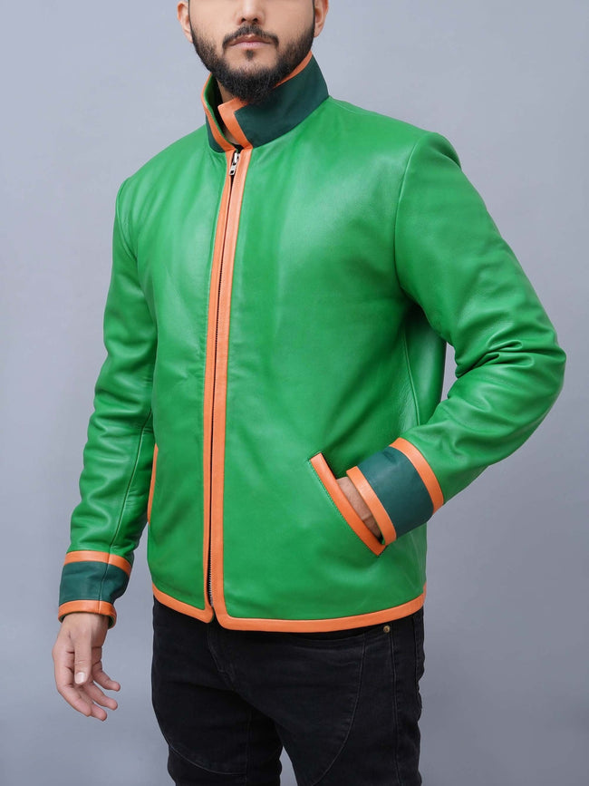 Handmade Hunter X Hunter Gon Freecss Inspired Cosplay Real Leather Green  Jacket