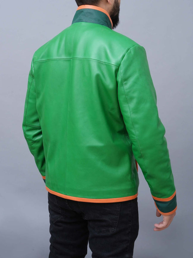 Handmade Inspired Gon Freecss Hunter X Hunter Inspired Cosplay Real Leather Green Jacket