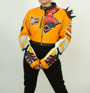Kpop Rumi Yellow Costume Leather Jacket