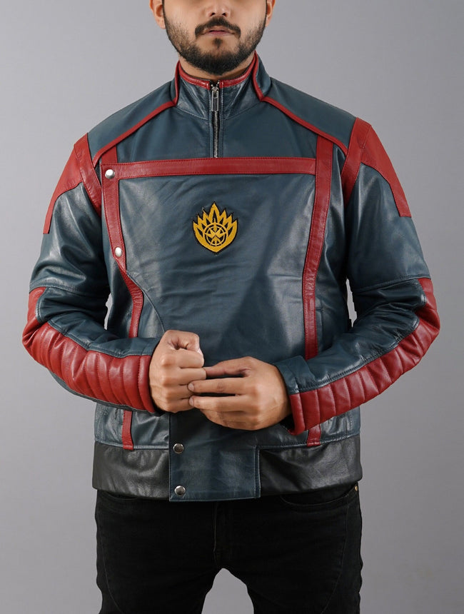 Handmade Inspired Chris Pratt Star Lord Guardians Of Galaxy Vol 3 Cosplay Real Leather Jacket