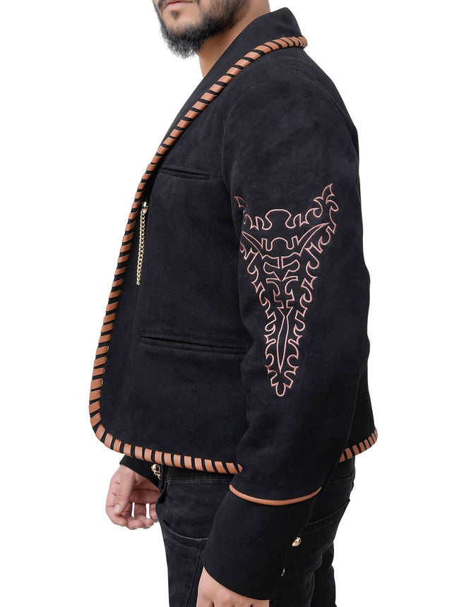 Once Upon a Time in Mexico Antonio Banderas Black Suede Leather Jacket