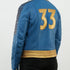 Lucy Vault 33 Fall Out New Vegas Men's Blue and Golden Leather Cosplay Jacket