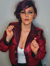 Women Inspired Vi Jacket | Arcane Legends Cosplay Costume Red Leather Jacket