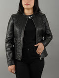 Handmade-Square-Quilted-Pattern-Black-Real-Sheepskin-Leather-Jacket